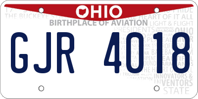 OH license plate GJR4018