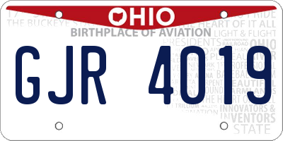 OH license plate GJR4019