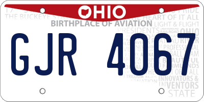 OH license plate GJR4067