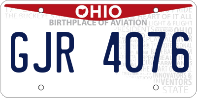 OH license plate GJR4076