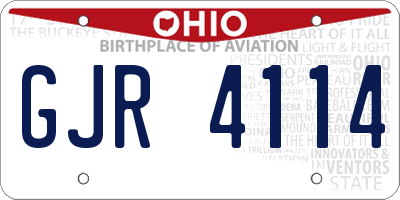 OH license plate GJR4114