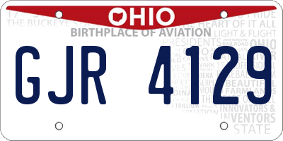 OH license plate GJR4129
