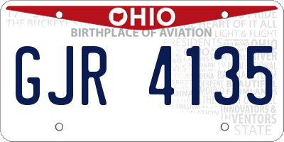 OH license plate GJR4135