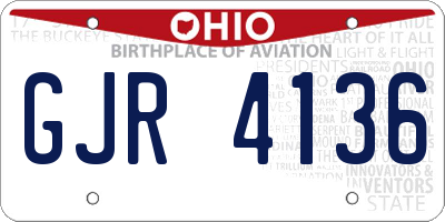 OH license plate GJR4136