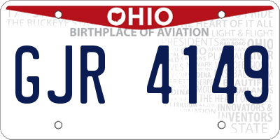 OH license plate GJR4149