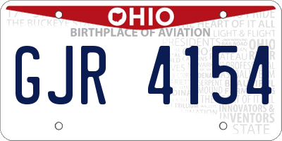 OH license plate GJR4154