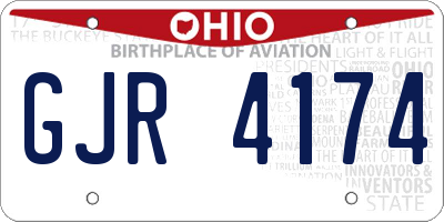 OH license plate GJR4174