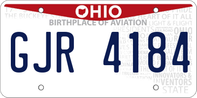 OH license plate GJR4184