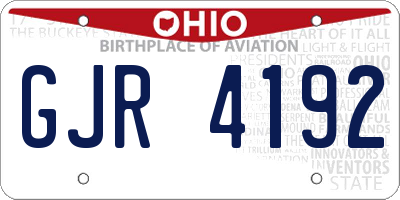 OH license plate GJR4192