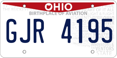 OH license plate GJR4195