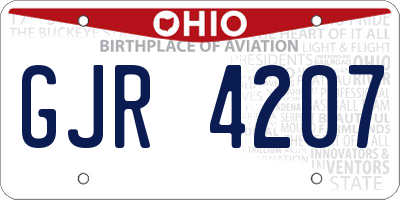 OH license plate GJR4207