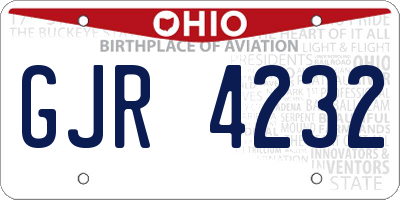 OH license plate GJR4232