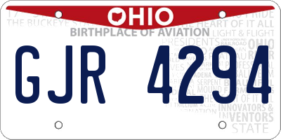 OH license plate GJR4294