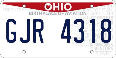 OH license plate GJR4318