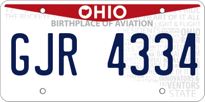 OH license plate GJR4334
