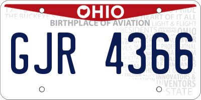 OH license plate GJR4366