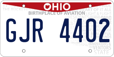 OH license plate GJR4402