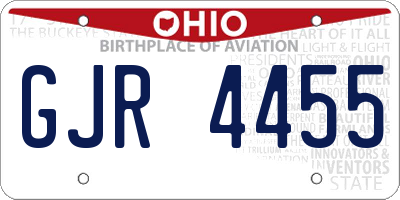 OH license plate GJR4455