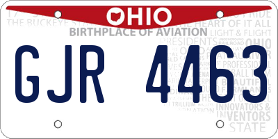 OH license plate GJR4463
