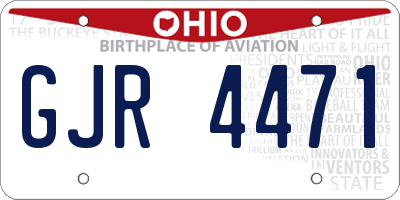 OH license plate GJR4471