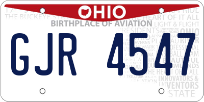 OH license plate GJR4547