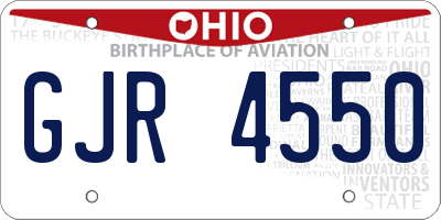 OH license plate GJR4550