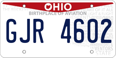 OH license plate GJR4602