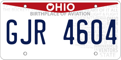 OH license plate GJR4604