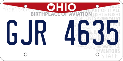OH license plate GJR4635