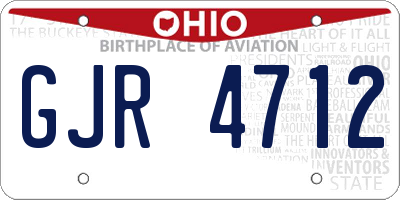 OH license plate GJR4712