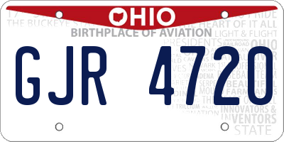 OH license plate GJR4720