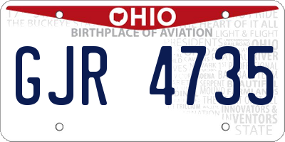 OH license plate GJR4735