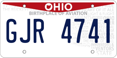 OH license plate GJR4741