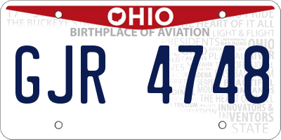 OH license plate GJR4748