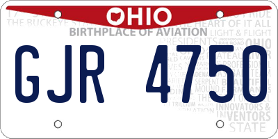 OH license plate GJR4750