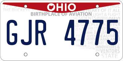 OH license plate GJR4775