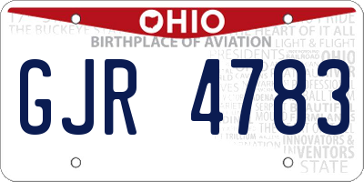 OH license plate GJR4783