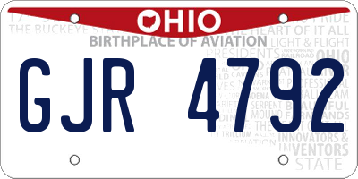 OH license plate GJR4792