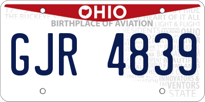 OH license plate GJR4839