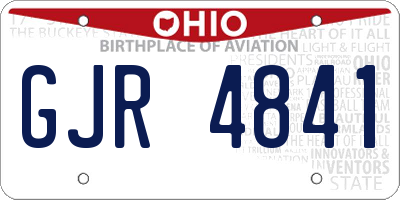 OH license plate GJR4841