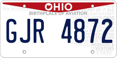 OH license plate GJR4872