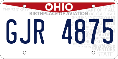 OH license plate GJR4875