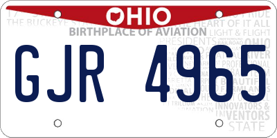 OH license plate GJR4965