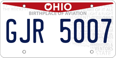OH license plate GJR5007