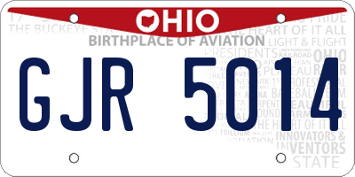 OH license plate GJR5014
