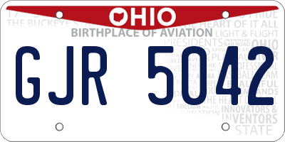 OH license plate GJR5042