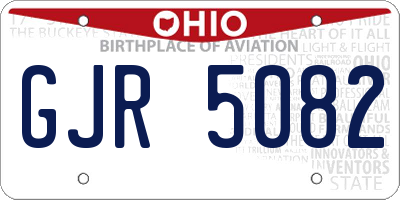 OH license plate GJR5082