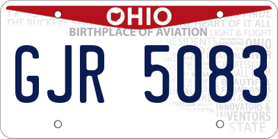 OH license plate GJR5083