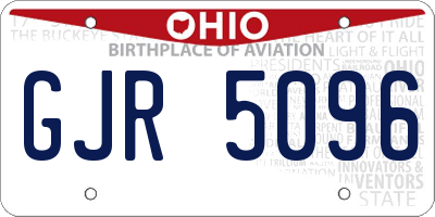 OH license plate GJR5096