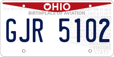 OH license plate GJR5102